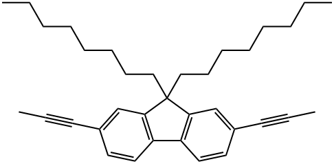 9,9-二辛基-2,7-二-1-丙炔基-9H-芴, 278176-11-7, 结构式