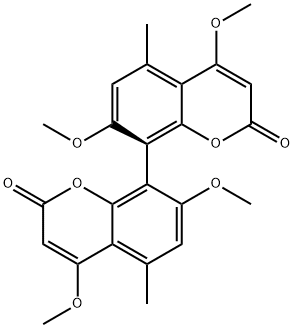 (+)-4,4',7,7'-テトラメトキシ-5,5'-ジメチル-8,8'-ビ(2H-1-ベンゾピラン)-2,2'-ジオン 化学構造式