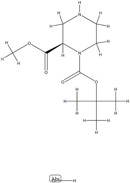(R)-1-N-BOC-PIPERAZINE-2-CARBOXYLIC ACID METHYL ESTER-HCl 化学構造式