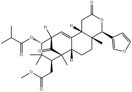 methyl 3-isobutyryloxy-1-oxomeliac-8(30)-enate,28057-72-9,结构式