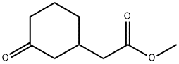 3-オキソシクロヘキサン-1-酢酸メチル 化学構造式