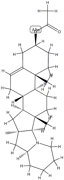 1',5',6',7',8',8'aα,16α,17α-Octahydroandrost-16-eno[16,17-b]indolizin-5-ene-3β-ol=acetate,28105-16-0,结构式