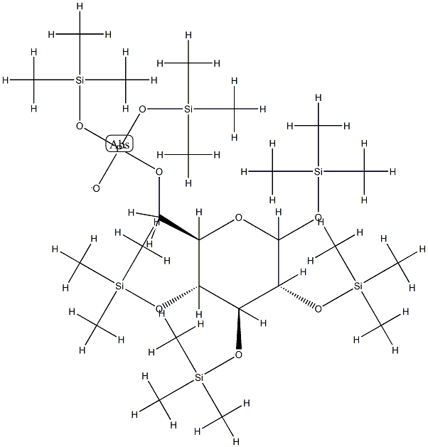 1-O,2-O,3-O,4-O-Tetrakis(trimethylsilyl)-D-glucopyranose [phosphoric acid bis(trimethylsilyl)] ester 结构式