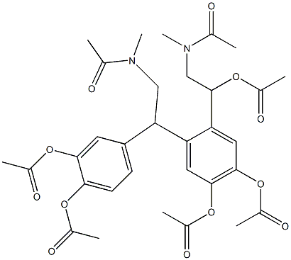 N-[2-[3,4-Diacetoxy-α-[(N-methylacetylamino)methyl]benzyl]-β,4,5-triacetoxyphenethyl]-N-methylacetamide 结构式