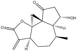 (3aS)-3,3aβ,4,5,6,6aβ,7,8,9a,9bβ-Decahydro-7β-hydroxy-6α,9aα-dimethyl-3-methyleneazuleno[4,5-b]furan-2,9-dione 结构式