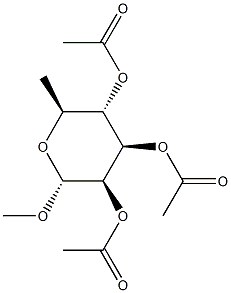 Methyl 2-O,3-O,4-O-triacetyl-6-deoxy-α-L-mannopyranoside Struktur