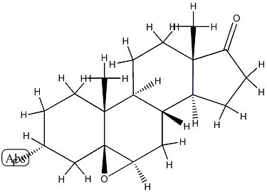 5,6β-エポキシ-3α-フルオロ-5β-アンドロスタン-17-オン 化学構造式