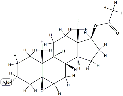 5,6β-エポキシ-3α-フルオロ-5β-アンドロスタン-17β-オールアセタート 化学構造式