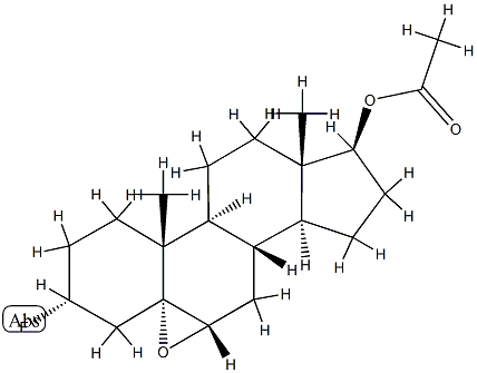 5,6α-Epoxy-3α-fluoro-5α-androstan-17β-ol acetate Structure