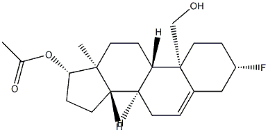 3β-フルオロアンドロスタ-5-エン-17β,19-ジオール17-アセタート 化学構造式