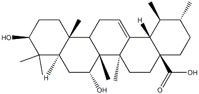 3β,7α-Dihydroxyurs-12-en-28-oic acid Struktur