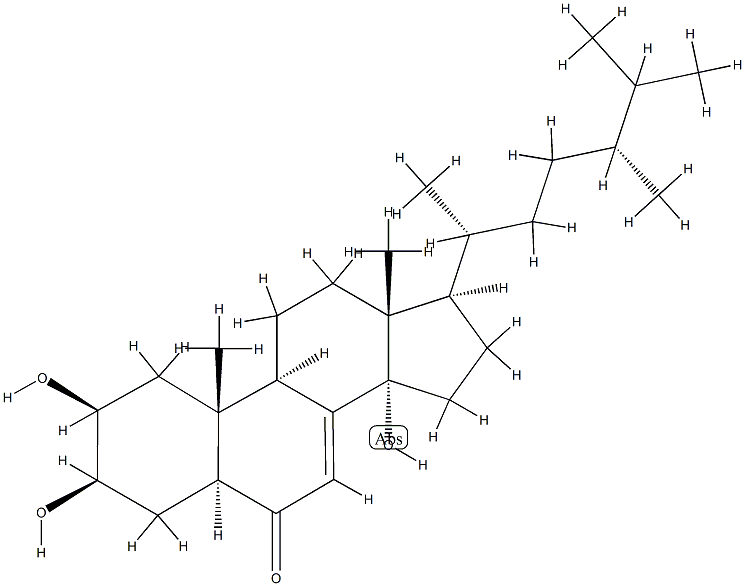 (24R)-2β,3β,14-Trihydroxy-5α-ergost-7-en-6-one Structure