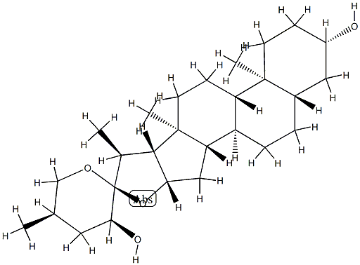(22S,23S,25R)-3β,23-Dihydroxy-5α-spirostane,28415-07-8,结构式