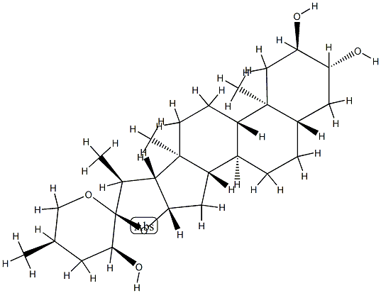 (22S,23S,25R)-5α-Spirostane-2α,3β,23-triol 结构式
