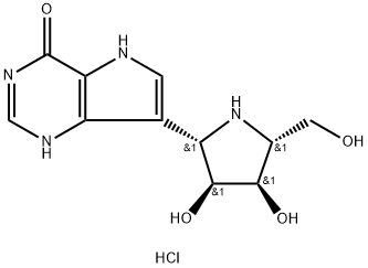 4H-Pyrrolo3,2-dpyrimidin-4-one, 7-(2S,3S,4R,5R)-3,4-dihydroxy-5-(hydroxymethyl)-2-pyrrolidinyl-1,5-dihydro-, monohydrochloride Structure