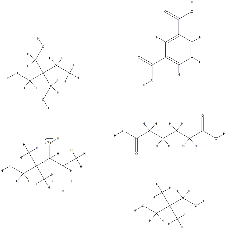 1,3-Benzenedicarboxylic acid, polymer with 2,2-dimethyl-1,3-propanediol, 2-ethyl-2-(hydroxymethyl)-1,3-propanediol, hexanedioic acid and 2,2,4-trimethyl-1,3-pentanediol Structure