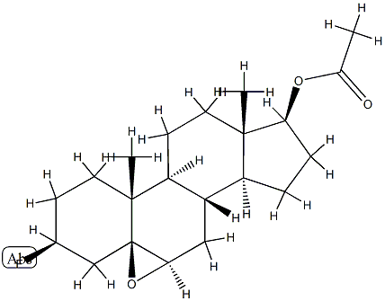 5,6β-Epoxy-3β-fluoro-5β-androstan-17β-ol acetate Structure