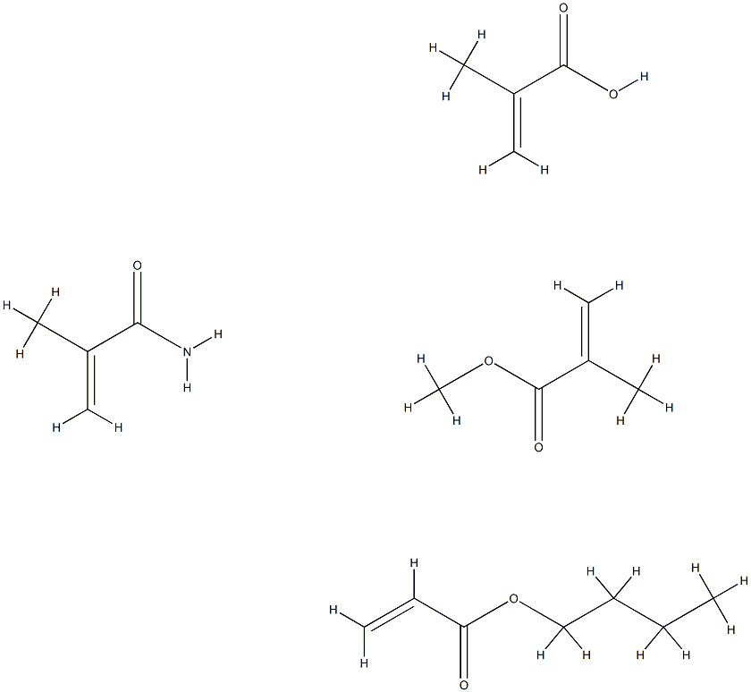 2-Propenoic acid, 2-methyl-, polymer with butyl 2-propenoate, methyl 2-methyl-2-propenoate and 2-methyl-2-propenamide 化学構造式