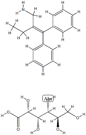 2-benzhydrylidenebutan-1-amine, (2R,3S,4R,5R)-2,3,4,5,6-pentahydroxyhe xanoic acid Struktur