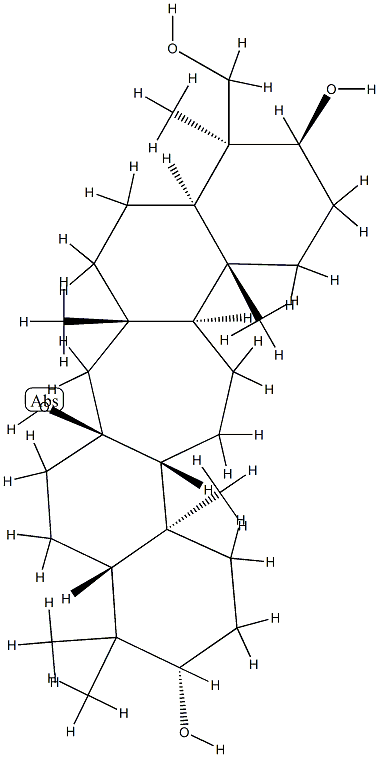 (4S)-C(14a)-Homo-27-norgammacerane-3β,14β,21α,23-tetrol Structure