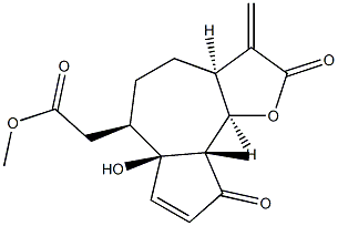 (3aS)-6α-[(Acetyloxy)methyl]-2,3,3aβ,4,5,6,6a,9,9a,9bβ-decahydro-6aβ-hydroxy-9aα-methyl-3-methyleneazuleno[4,5-b]furan-2,9-dione Struktur