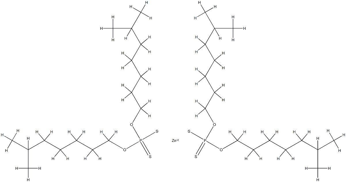 zinc bis(O,O-diisooctyl) bis(dithiophosphate) Structure
