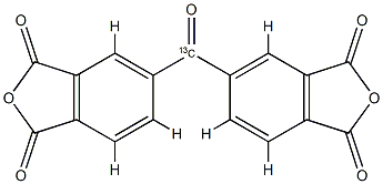 Benzophenone-α-13C-3,3μ,4,4μ-tetracarboxylic  dianhydride Structure