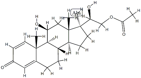 11β,17,20α,21-Tetrahydroxypregna-1,4-dien-3-one 21-Acetate Structure