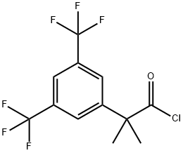 2-(3,5-bis-trifluoromethylphenyl)-2-methyl-propionyl chloride 化学構造式