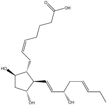 (5Z,13E,15S,17Z)-9β,11α,15-トリヒドロキシプロスタ-5,13,17-トリエン-1-酸 化学構造式