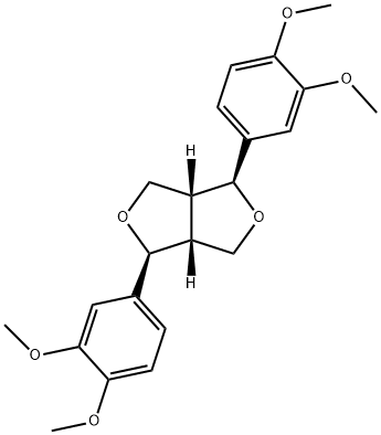 (1S,3aR,4S,6aR)-1,4-ビス(3,4-ジメトキシフェニル)-ヘキサヒドロフロ[3,4-c]フラン 化学構造式