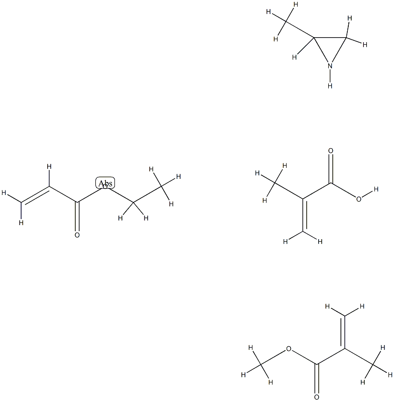 2-Propenoic acid, 2-methyl-, polymer with ethyl 2-propenoate, 2-methylaziridine and methyl 2-methyl-2-propenoate Struktur