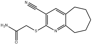 2-[(3-cyano-6,7,8,9-tetrahydro-5H-cyclohepta[b]pyridin-2-yl)sulfanyl]acetamide Structure