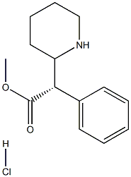 [(αS,2S)-α-フェニル-2α-ピペリジン酢酸]メチル 化学構造式