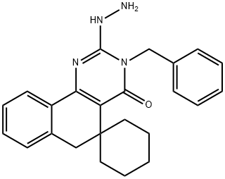 3-benzyl-2-hydrazino-5,6-dihydro-4(3H)-oxospiro(benzo[h]quinazoline-5,1'-cyclohexane),294195-81-6,结构式