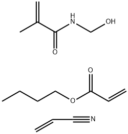 2-Propenoic acid, butyl ester, polymer with N-(hydroxymethyl)-2-methyl-2-propenamide and 2-propenenitrile 化学構造式