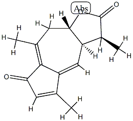 (3S)-3,3aα,9,9aβ-テトラヒドロ-3β,5,8-トリメチルアズレノ[6,5-b]フラン-2,7-ジオン 化学構造式
