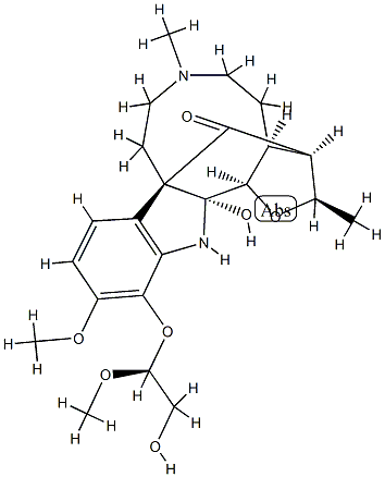 (14β,19R)-16β,19-Epoxy-2-hydroxy-12-[(S)-2-hydroxy-1-methoxyethoxy]-4-methyl-11-methoxy-3,4-secocondyfolan-3-one,29474-88-2,结构式