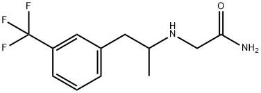 2-[[α-メチル-m-(トリフルオロメチル)フェネチル]アミノ]アセトアミド 化学構造式