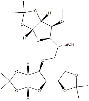 6-O-[1-O,2-O:5-O,6-O-Bis(1-methylethylidene)-3-deoxy-α-D-glucofuranos-3-yl]-3-O-methyl-1-O,2-O-(1-methylethylidene)-α-D-glucofuranose,29587-06-2,结构式