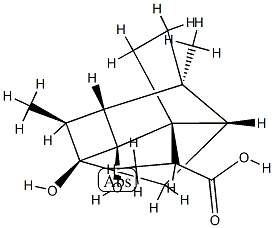 (1R,7aβ,8S,αS)-オクタヒドロ-6β,8-ジヒドロキシ-α,3aβ,5α-トリメチル-1α,4α,6-メテノ-1H-インデン-1-酢酸 化学構造式