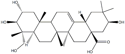 2α,3β,21β,23-Tetrahydroxyolean-12-en-28-oic acid Struktur