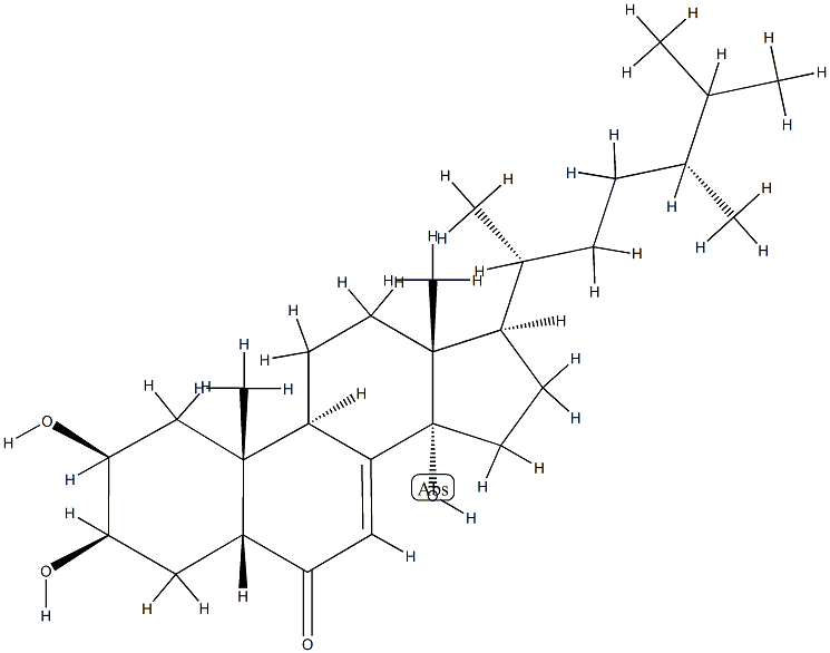 (24R)-2β,3β,14-Trihydroxy-5β-ergost-7-en-6-one 结构式