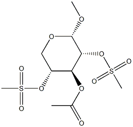 Methyl 3-O-acetyl-2-O,4-O-di(methylsulfonyl)-α-D-xylopyranoside,29709-43-1,结构式