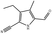 1H-Pyrrole-2-carbonitrile,3-ethyl-5-formyl-4-methyl-(9CI) 化学構造式