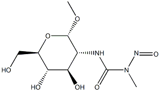 Methyl 2-deoxy-2-(3-methyl-3-nitrosoureido)-α-D-glucopyranoside 结构式