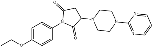 1-(4-ethoxyphenyl)-3-[4-(2-pyrimidinyl)-1-piperazinyl]-2,5-pyrrolidinedione Struktur