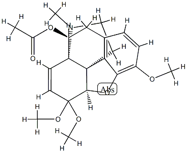 (13β,14β)-7,8-Didehydro-4,5α-epoxy-3,6,6-trimethoxy-17-methylhasubanan-9α-ol acetate 结构式