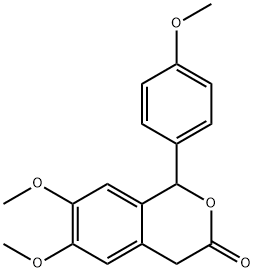 6,7-dimethoxy-1-(4-methoxyphenyl)-1,4-dihydro-3H-isochromen-3-one Struktur