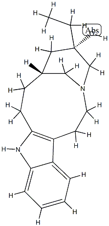 (5S,7R)-5-Ethyl-1,4,5,6,7,8,9,10-octahydro-2H-3,7-methanoazacycloundecino[5,4-b]indol-5-ol Struktur